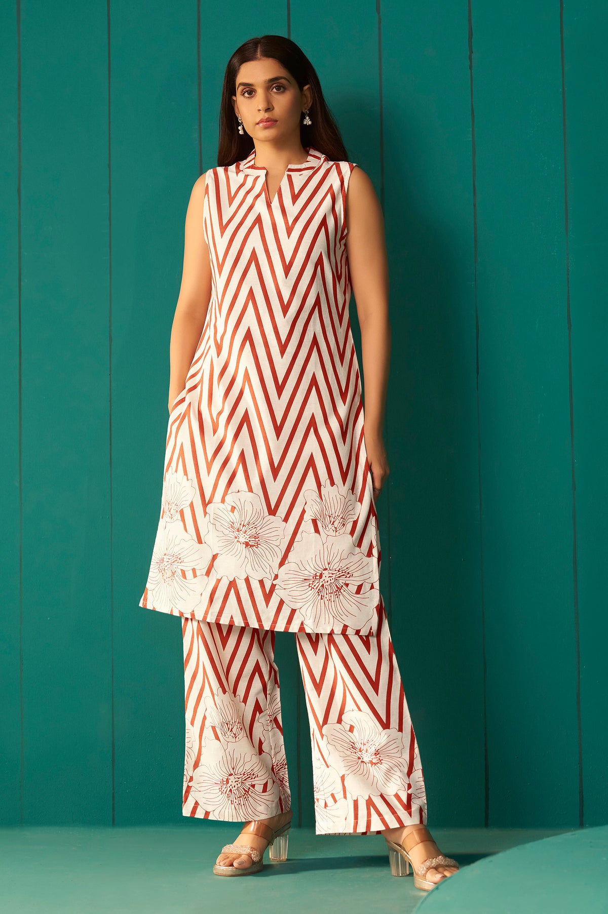 White Printed Cotton Co-Ord Set
