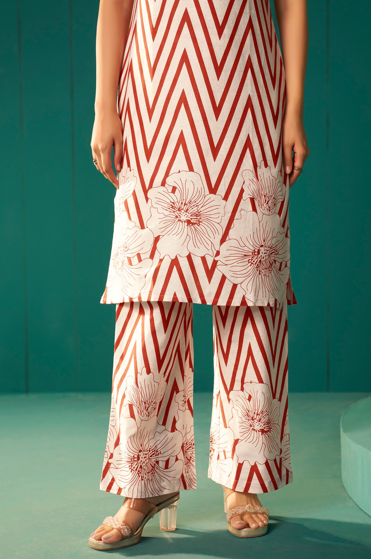 White Printed Cotton Co-Ord Set