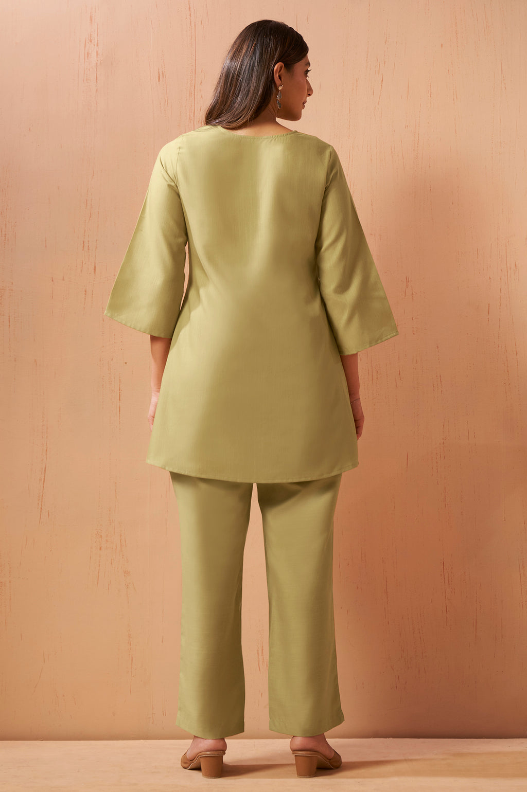 Emerald Green Mirror Work Co-Ord Set