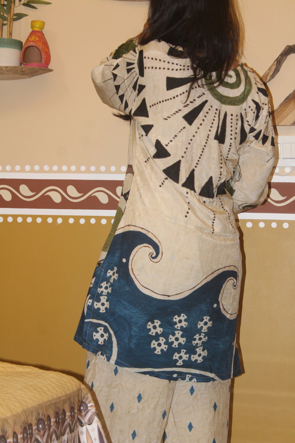 Ivory Ocean Print Viscose Crepe Co-ord Set