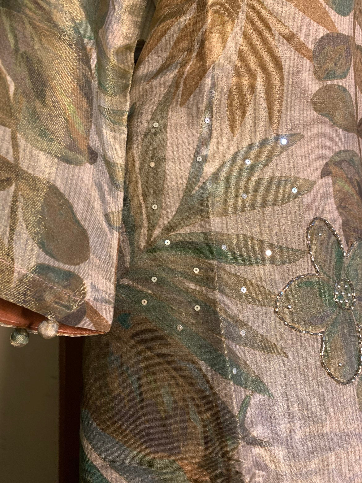 Earthy Botanica Embroidered Chanderi Silk Suit Set
